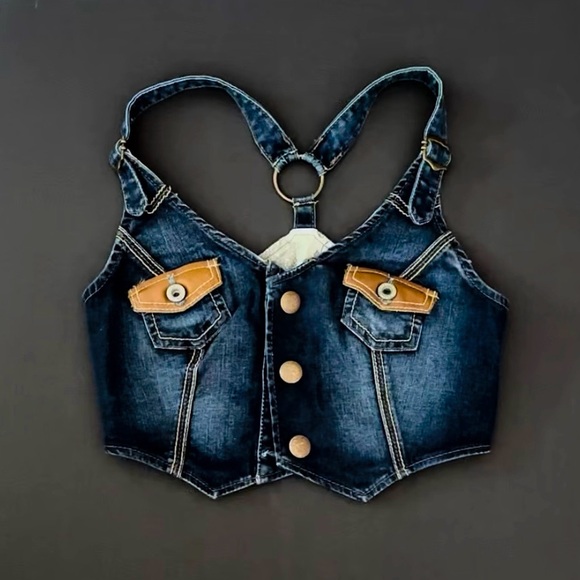 Jean Cropped Vest - Picture 1 of 3